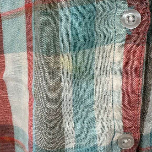 Tribal Brand Large Button Flannel Shirt Plaid Long Sleeve Roll Tabs Womens - Picture 5 of 16